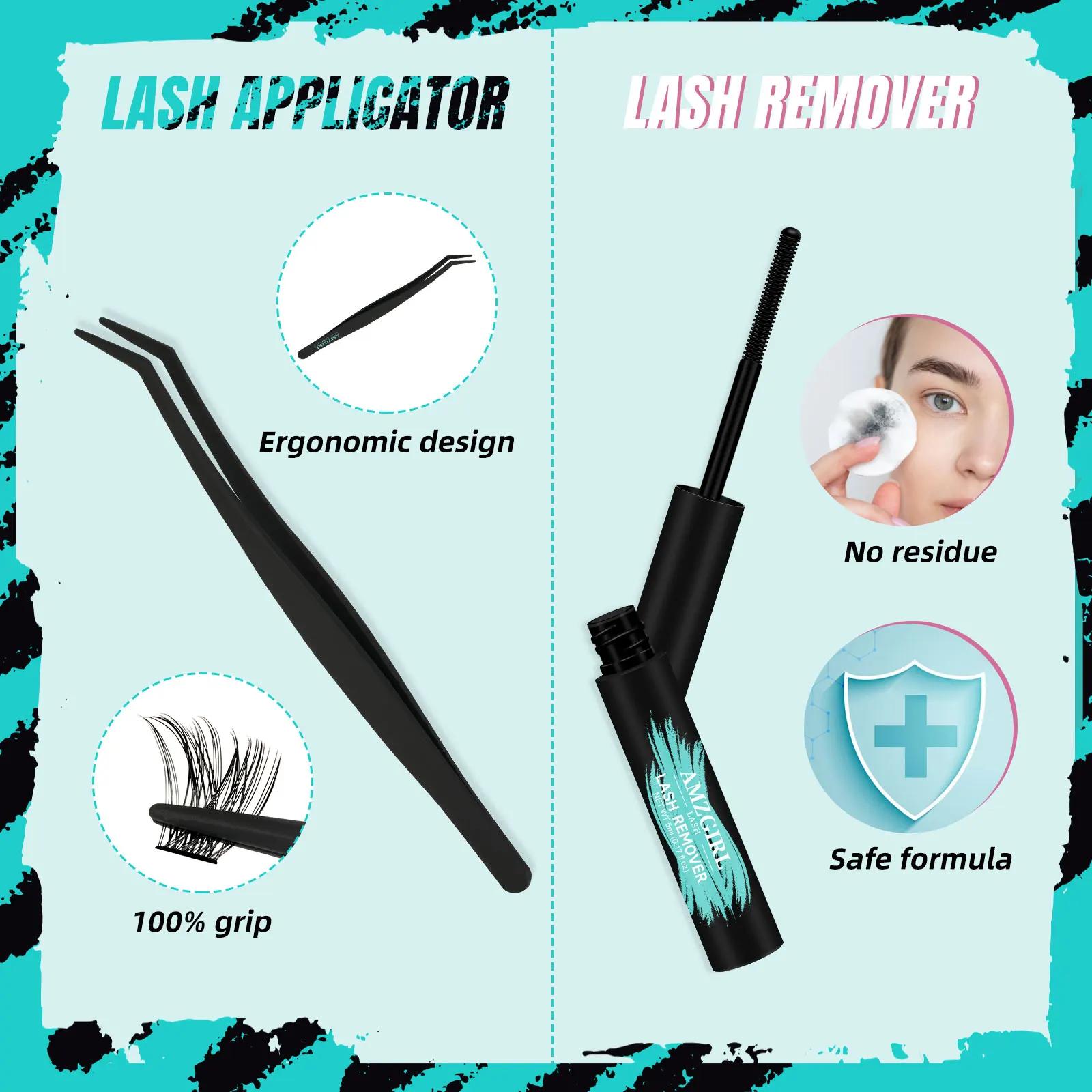 Amzgirl-Kit d'Extensions de Cils avec Pince à Épiler et Dissolvant, DIY, 144 Pièces