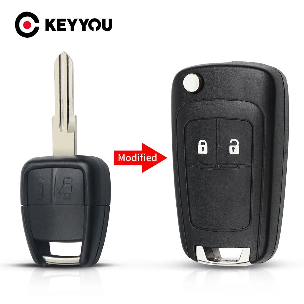 KEYYOU coque de clé à distance pour Chevrolet Cruze Aveo 2/3 boutons modifié rabat pliant étui vierg