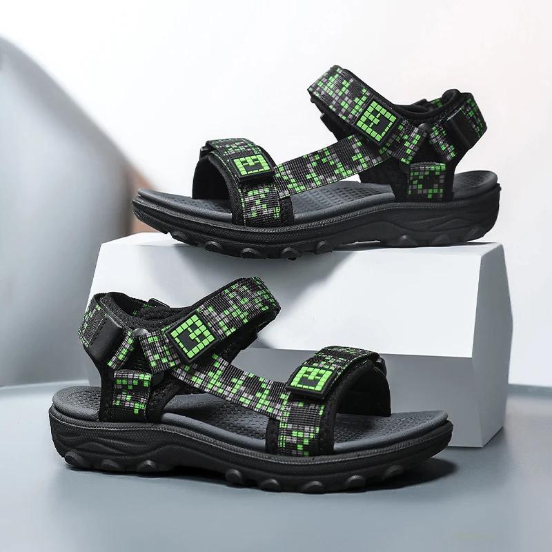 Sandales plates décontractées pour enfants, chaussures d'été pour garçons, chaussures de plage et d'