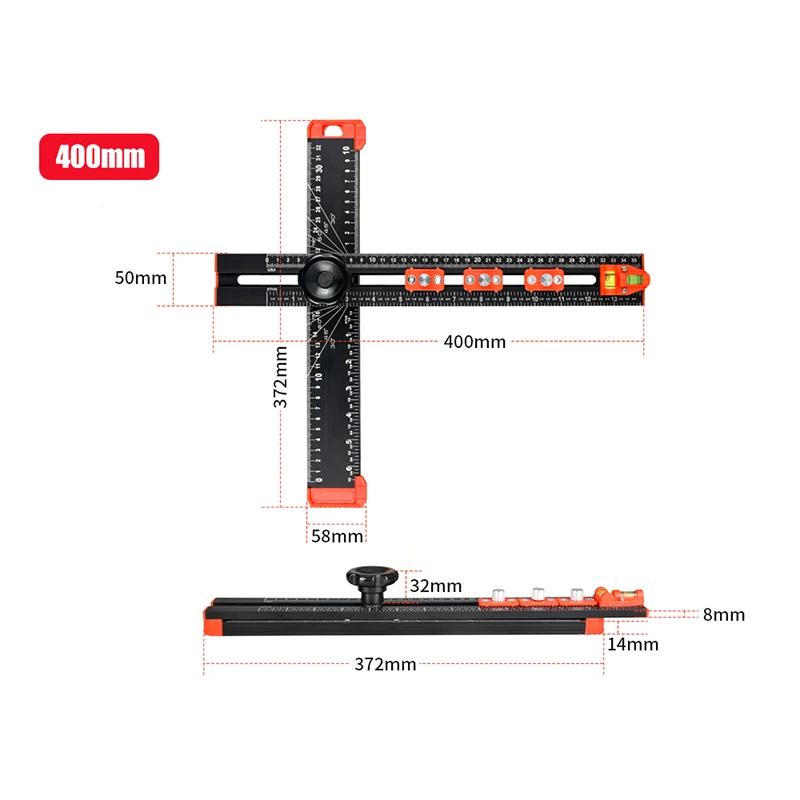 Règle de positionnement de perçage 2 en 1, règle d'angle combinée, règle en forme de T, matériel d'a
