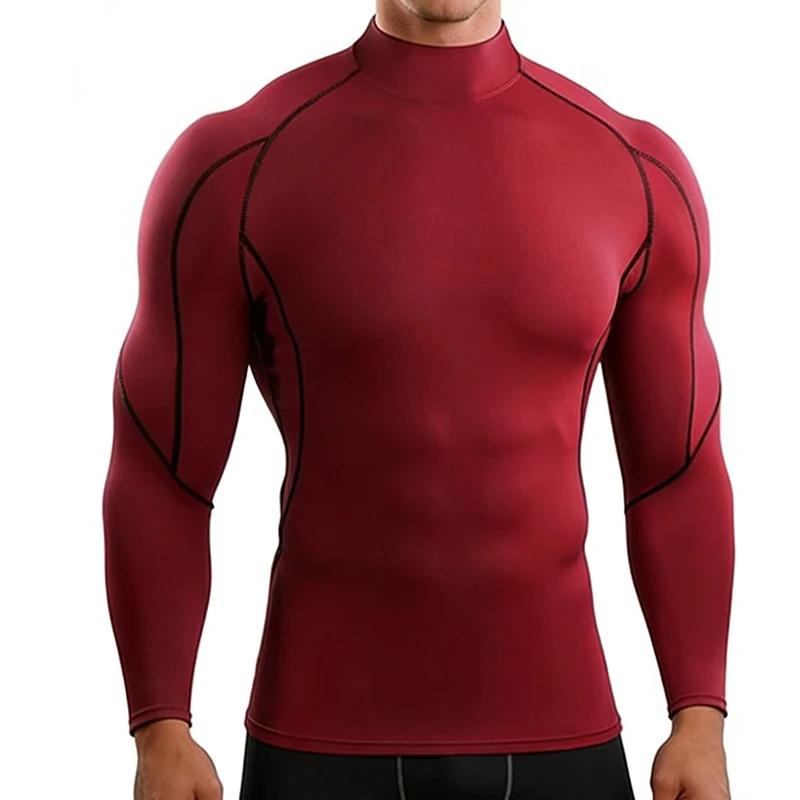 T-shirt de course pour homme, à séchage rapide, pour musculation, sport, manches longues, haut de co