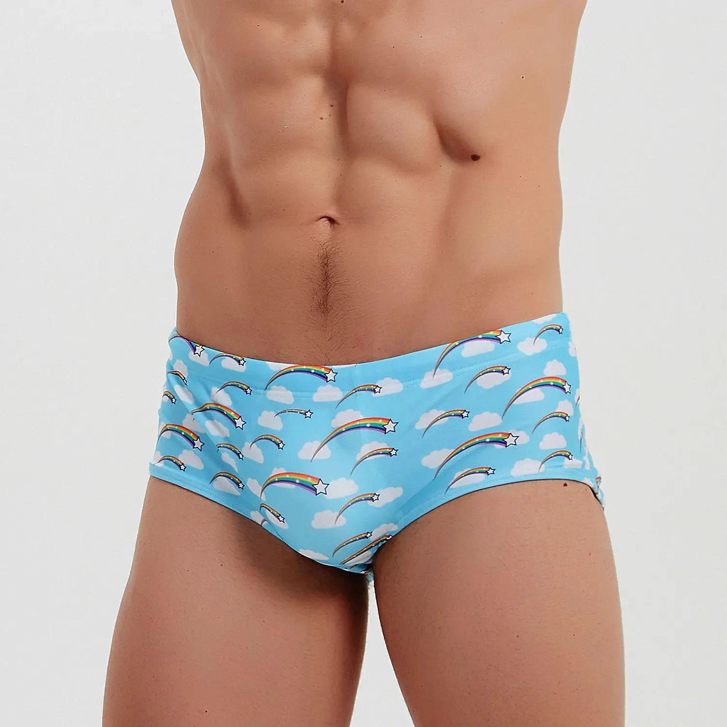 Maillot de bain pour hommes, Boxer, culotte, vêtements de plage, étoile filante, Bikini, short de sp
