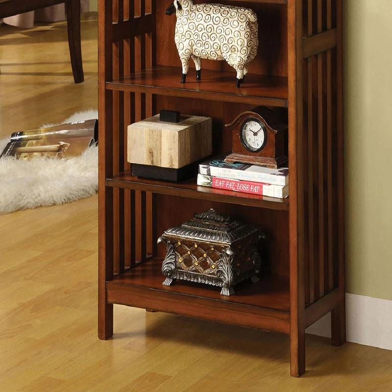 Étagère de XXL finition chêne antique, rangement en bois massif, nettoyage, 5 étagères, armoire ouve