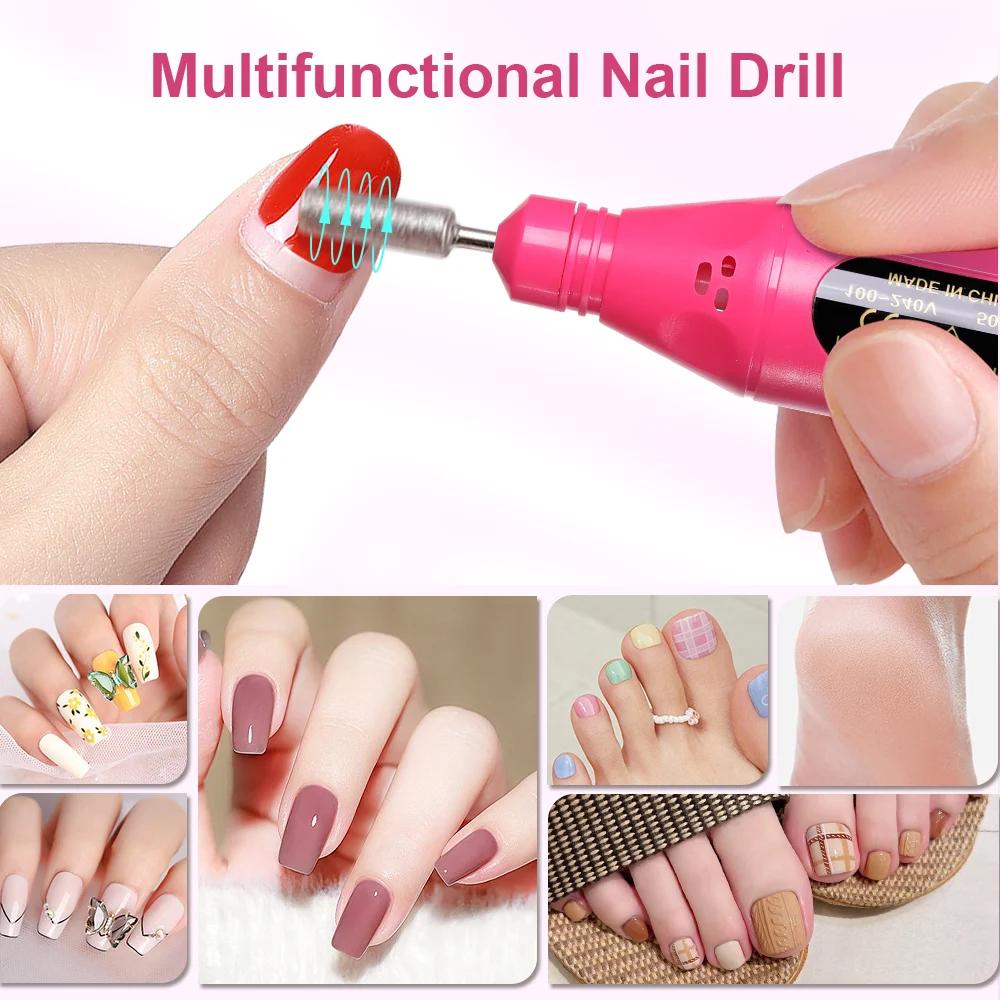 YIKOOLIN – Kit de perceuse à ongles électrique 6 en 1, polisseuse de manucure Portable, équipement d