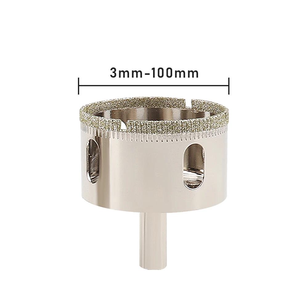 Scie cloche en verre de 3 à 100mm, forets à revêtement diamant, couronne de perçage pour carrelage, 