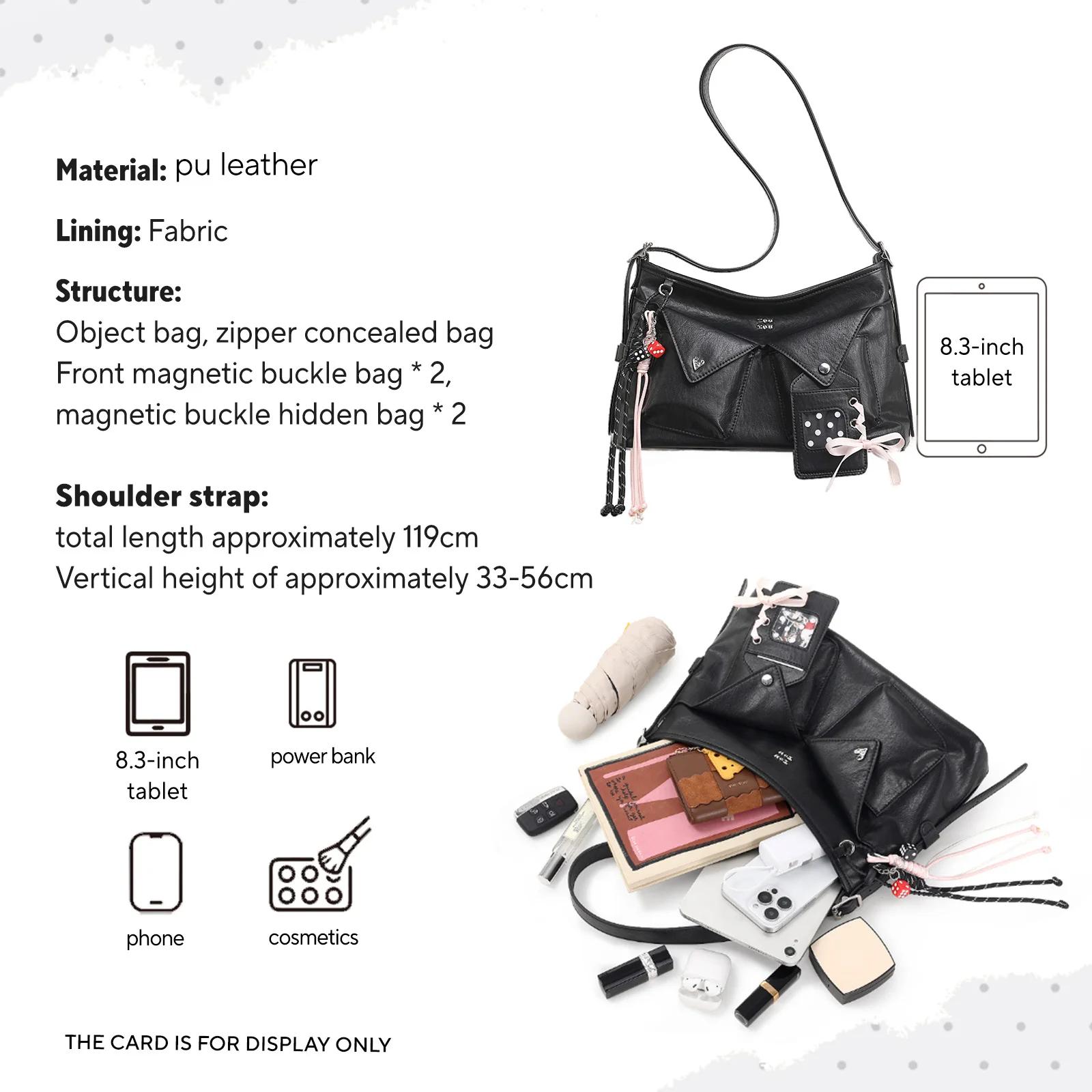 Sac à bandoulière toutou en cuir PU, tendance y2k, sac fourre-tout en dentelle Sweet Cool, sac Ita a