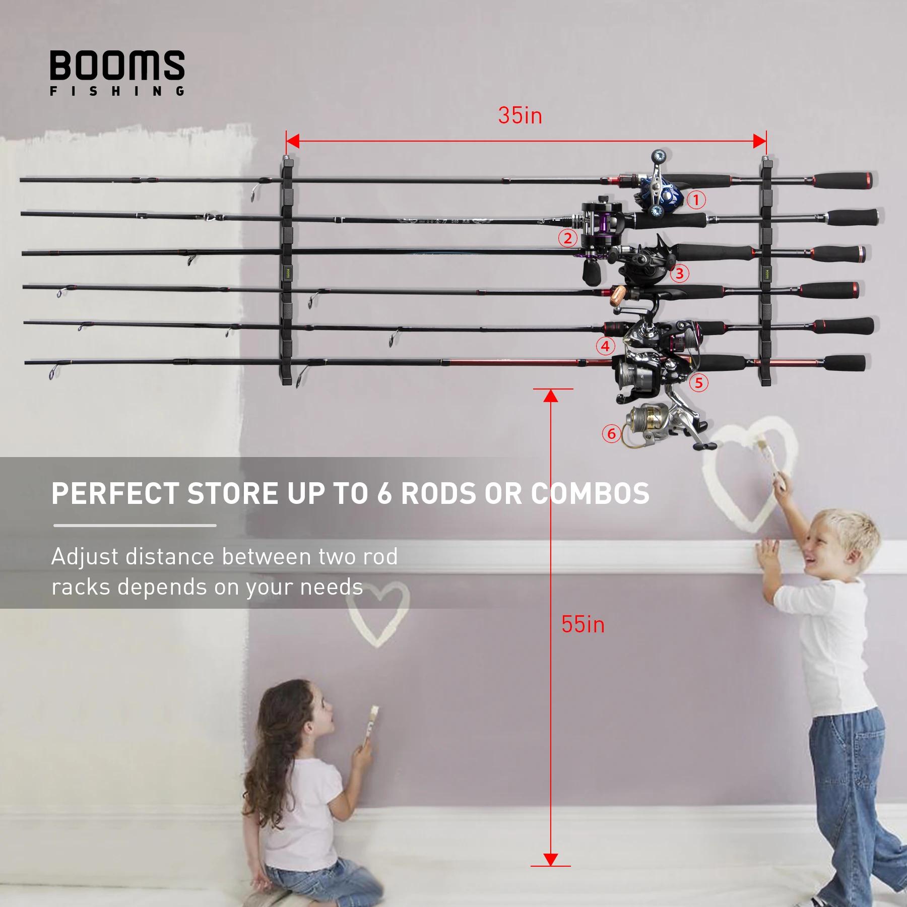 Booms Fishing WV5 support horizontal à 6 tiges support de canne à pêche outil de stockage de poteau 