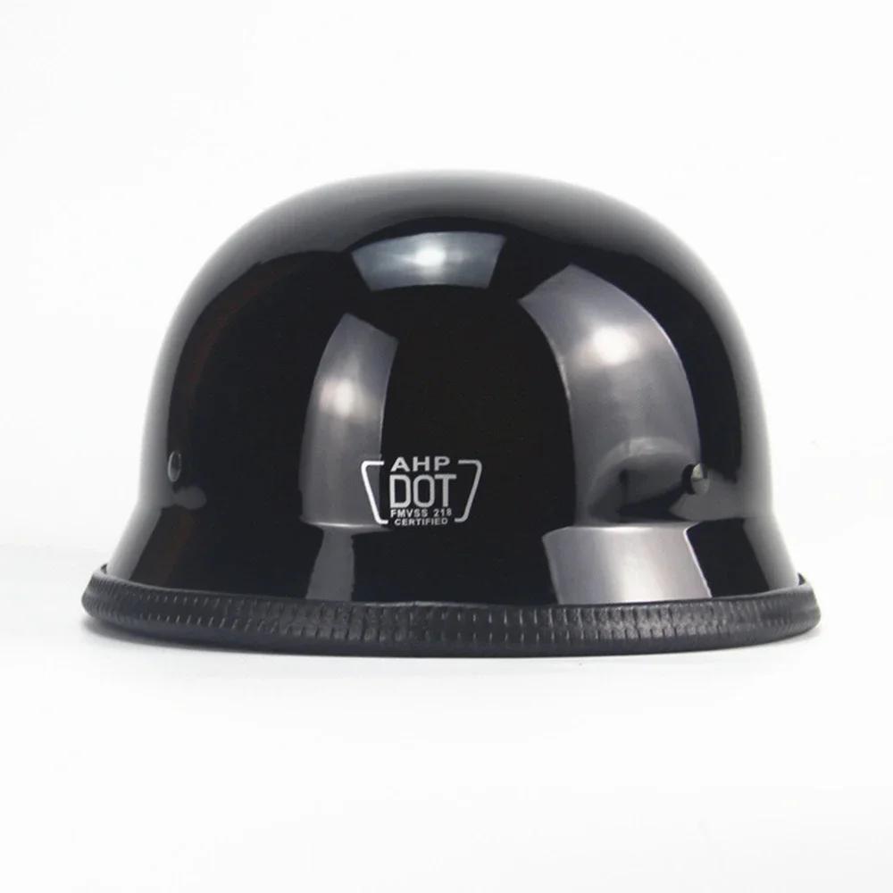 1 pièces X M/L/XL/XXL Vintage moto Cruiser casque demi visage casque allemand moto casque noir brill