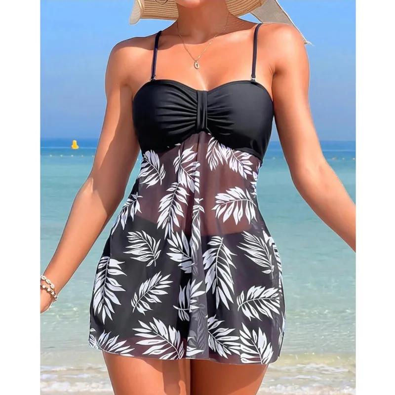 Été Sexy imprimé maillots de bain Tankini ensemble femme maillot de bain deux pièces plage maillot d