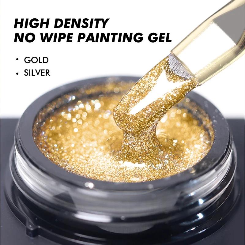 CHUNSHU haute densité platine Gel vernis à ongles semi-solide 5G réfléchissant or argent paillettes 