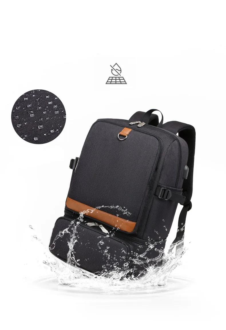 Sac à dos isotherme noir pour ordinateur portable, sacs isothermes, compartiment USB, sacs à dos éta