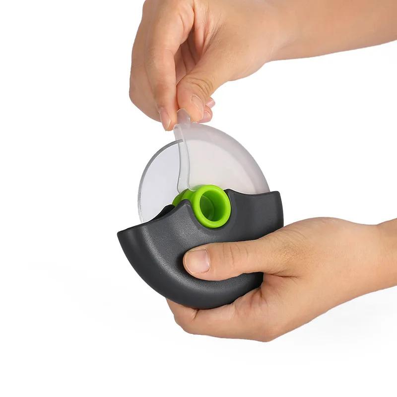 Couteau à découper à roue ronde en acier inoxydable pour Pizza, avec couvercle, rouleau, trancheur d