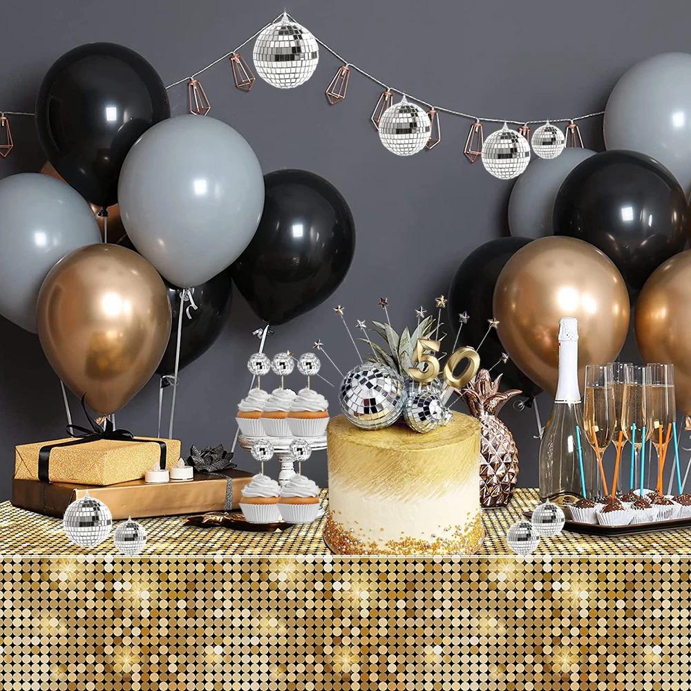 Boule Disco miroir 2-10cm, décorations de fête des années 70, ornements suspendus réfléchissants pou