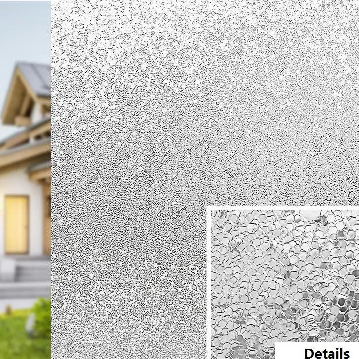 Film de fenêtre en verre, Film de confidentialité pour fenêtre givrée, vinyle décoratif 3D, décalcom