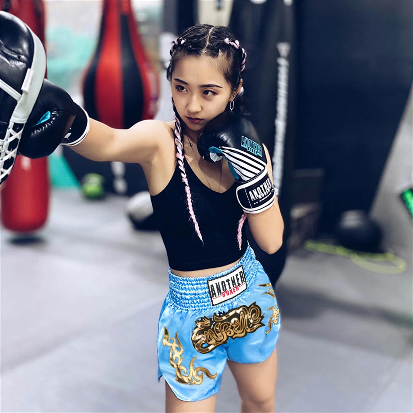Anotherboxer Muay Thai Shorts Authentique broderie boxe troncs adultes et enfants combat gratuit San