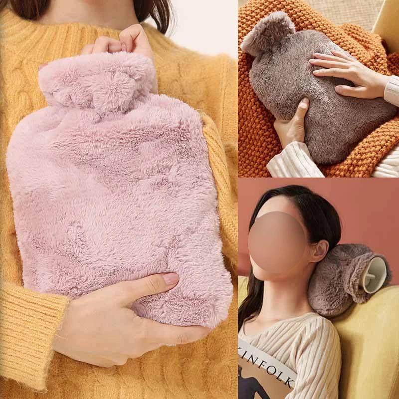 Sac à eau chaude en peluche réutilisable pour filles, compresse chaude, crampes menstruelles, 3,1000