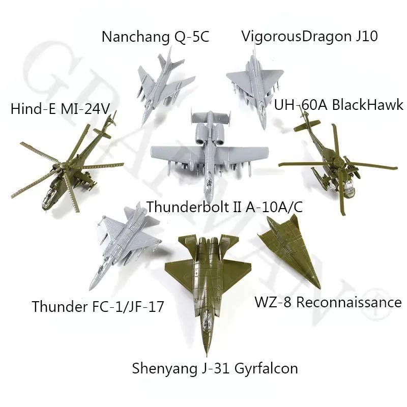 1 pièces 1/144 4D assemblage avion Mi24 hélicoptère FC-1 J10 US Thunderbolt chasseur Reconnaissance 