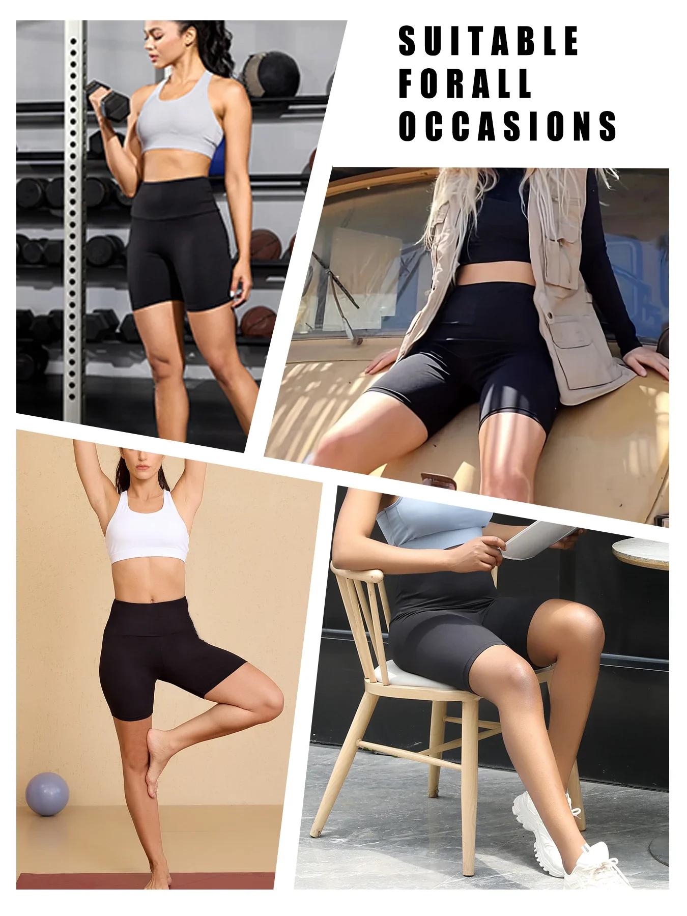 Short de motard taille haute pour femmes, Super doux, contrôle du ventre, pas transparent, entraînem