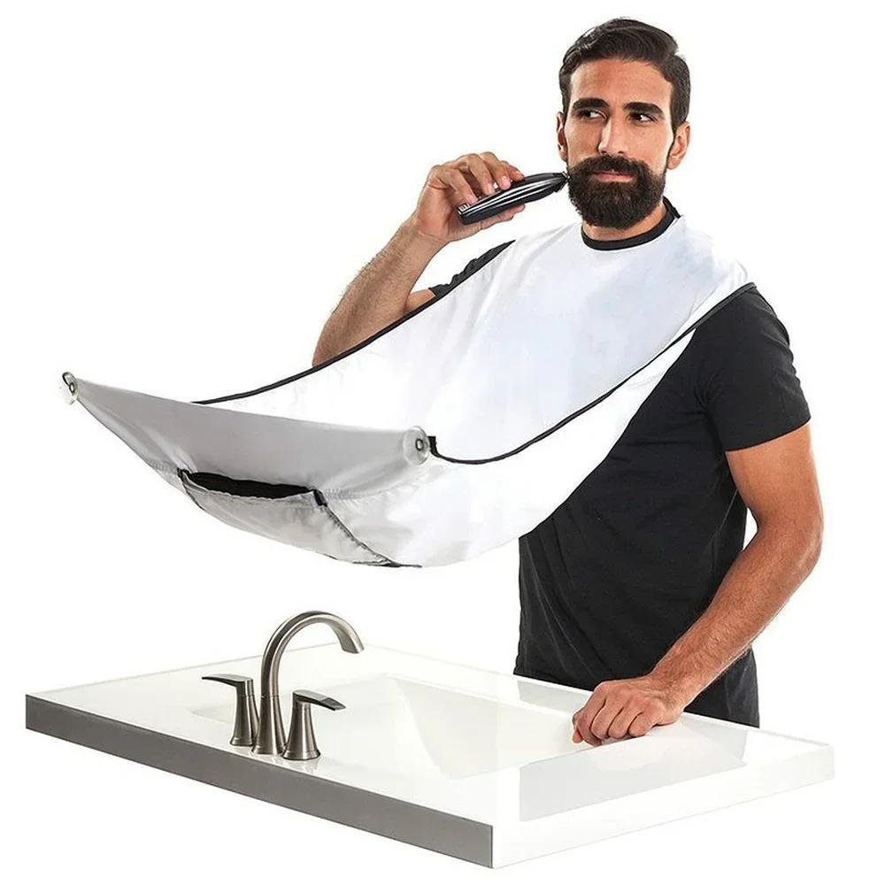 Tablier de rasage pour homme, 1 pièce, créatif, miroir mural, aspiration, coupe de cheveux, rond, ca