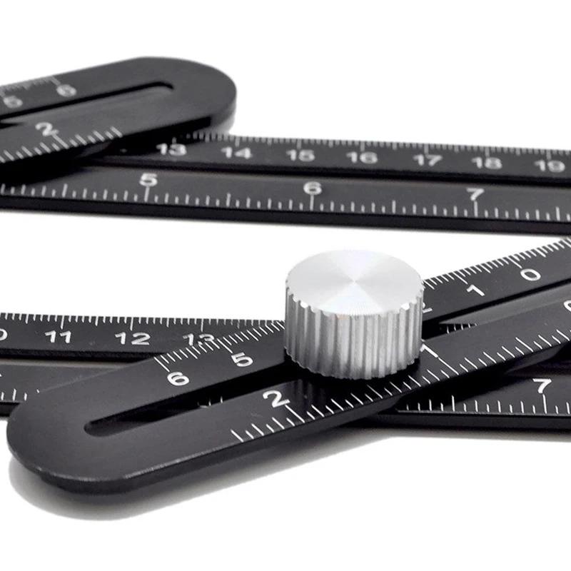 Règle de mesure multi-angle, outils de Construction, règle de positionnement pliante en aluminium, o
