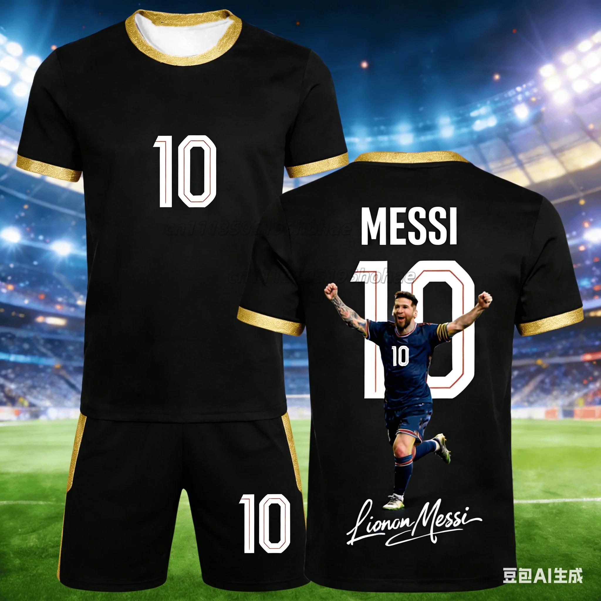 Été #   Messi N°10 #   Ensemble T-shirt et short commémoratifs pour hommes et femmes, ensemble ample