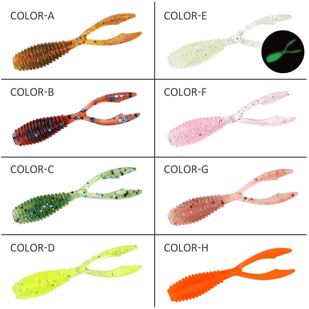 Spinpoler AJING leurres de pêche souples Rockfish 10 pièces/lot 0.3g 36mm double queue artificielle 