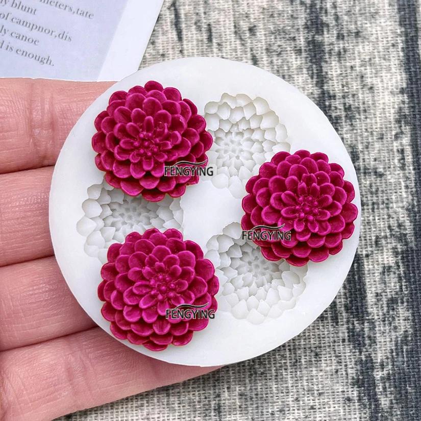Moule de cuisson de gâteau en Silicone, fleur Dahlia, Sugarcraft, Cupcake au chocolat, outils en rés