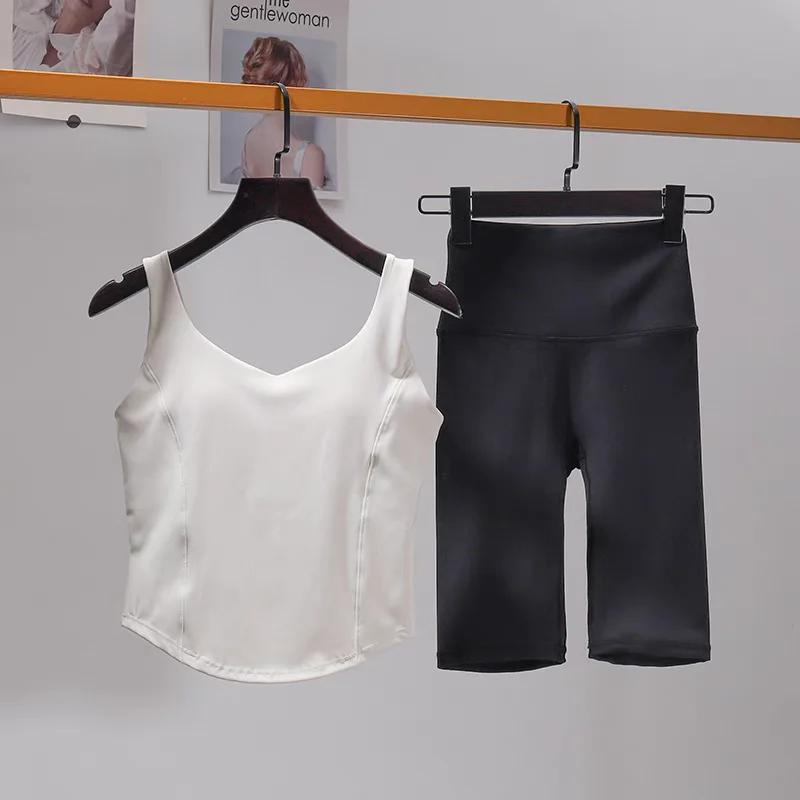 Ensemble sport femme 2 pièces yoga sexy soutien-gorge taille haute shorts fitness course