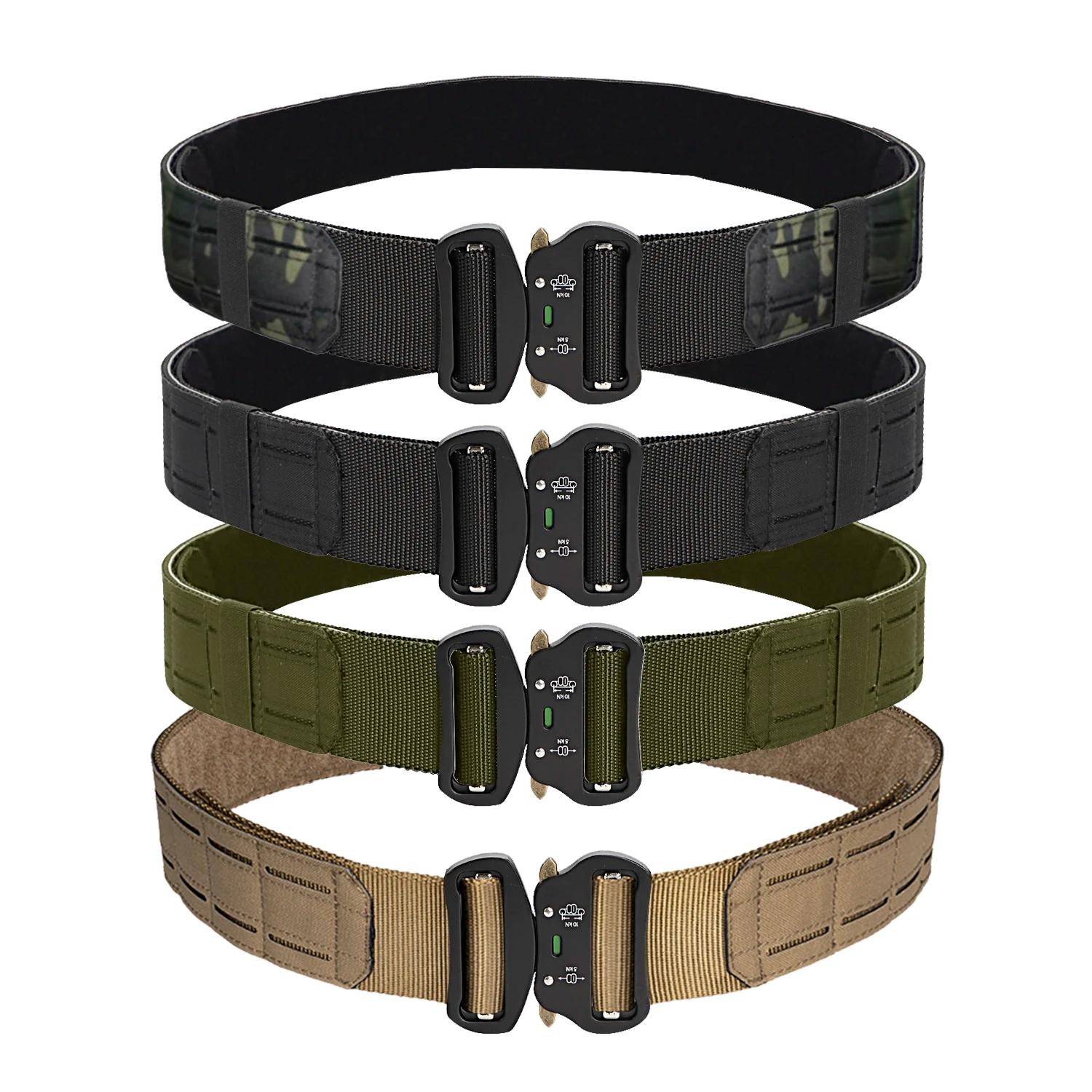 Ceinture tactique de 2 pouces, boucle métallique à dégagement rapide, ceintures MOLLE Airsoft pour h