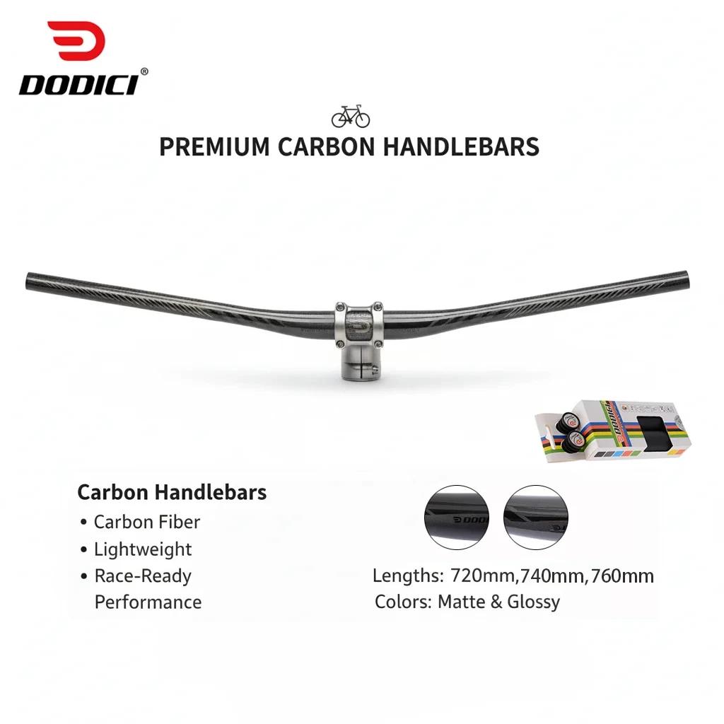 Guidon VTT entièrement en fibre de carbone DODICI 720 mm/740 mm/760 mm 9 °   Rise 5mm pour XC VTT vé