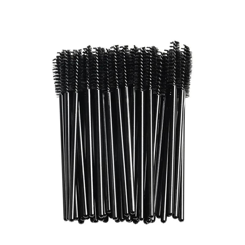Pinceaux de maquillage jetables en cristal, 50 pièces, brosse à sourcils, poignée en diamant, applic