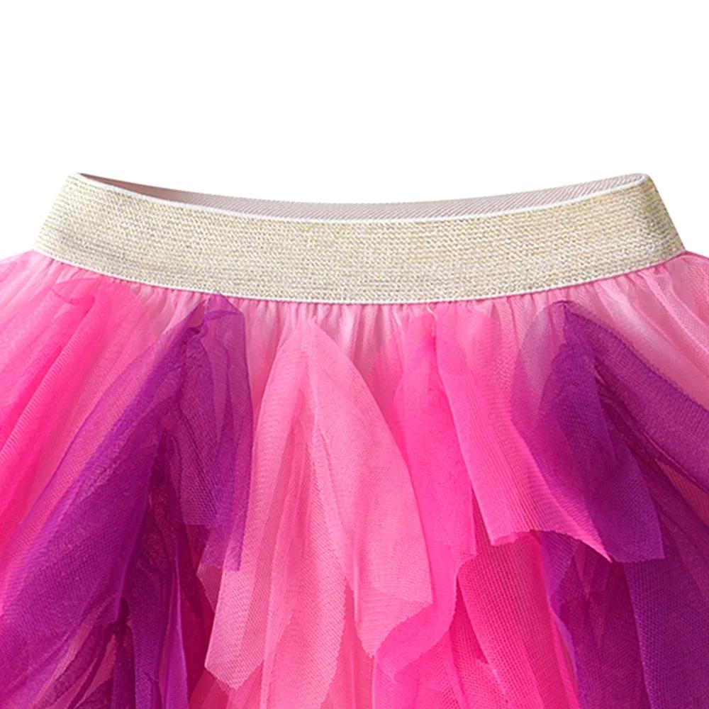 VIKITA filles gâteau jupes enfants maille irrégulière Tulle couches Tutu jupe filles fête d'annivers