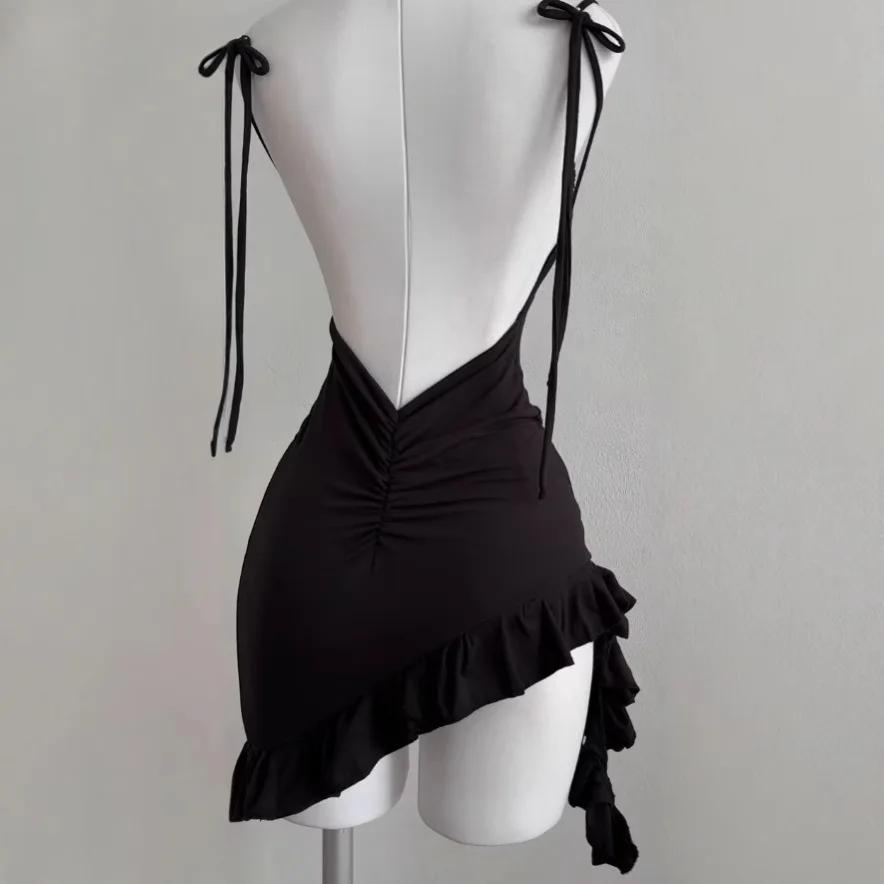 2025 Sexy sans manches dos nu Mini robe femmes été Europe amérique à lacets robes moulantes haute ru