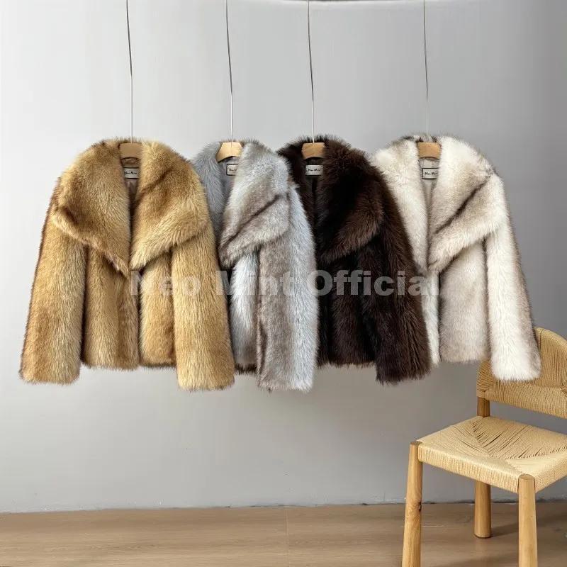Neo Mint 2025 hiver exclusif rayé fausse fourrure veste femmes pardessus marque blogueur mode moelle