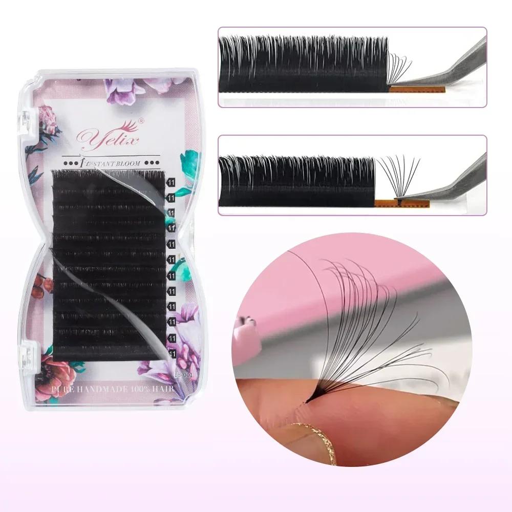 8-25mm Faux-Cils Professionnels, Easy Fan Volume Russe Autofan Cilios Doux CC/D, Extension de Cils N