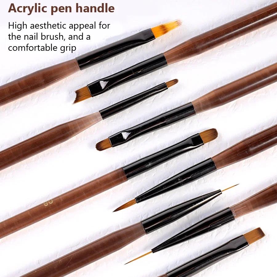 Ensemble de pinceaux à ongles pour professionnel et domestique, stylos de travail tatifs, peinture a