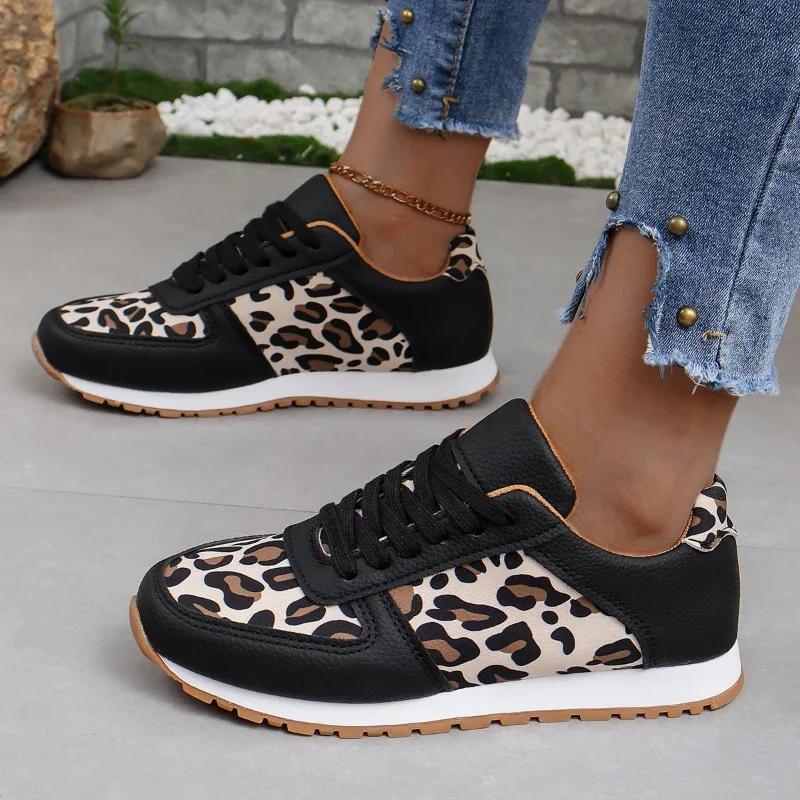 Baskets de Jogging pour femmes, baskets de marche décontractées d'été, tendance, imprimé léopard, co