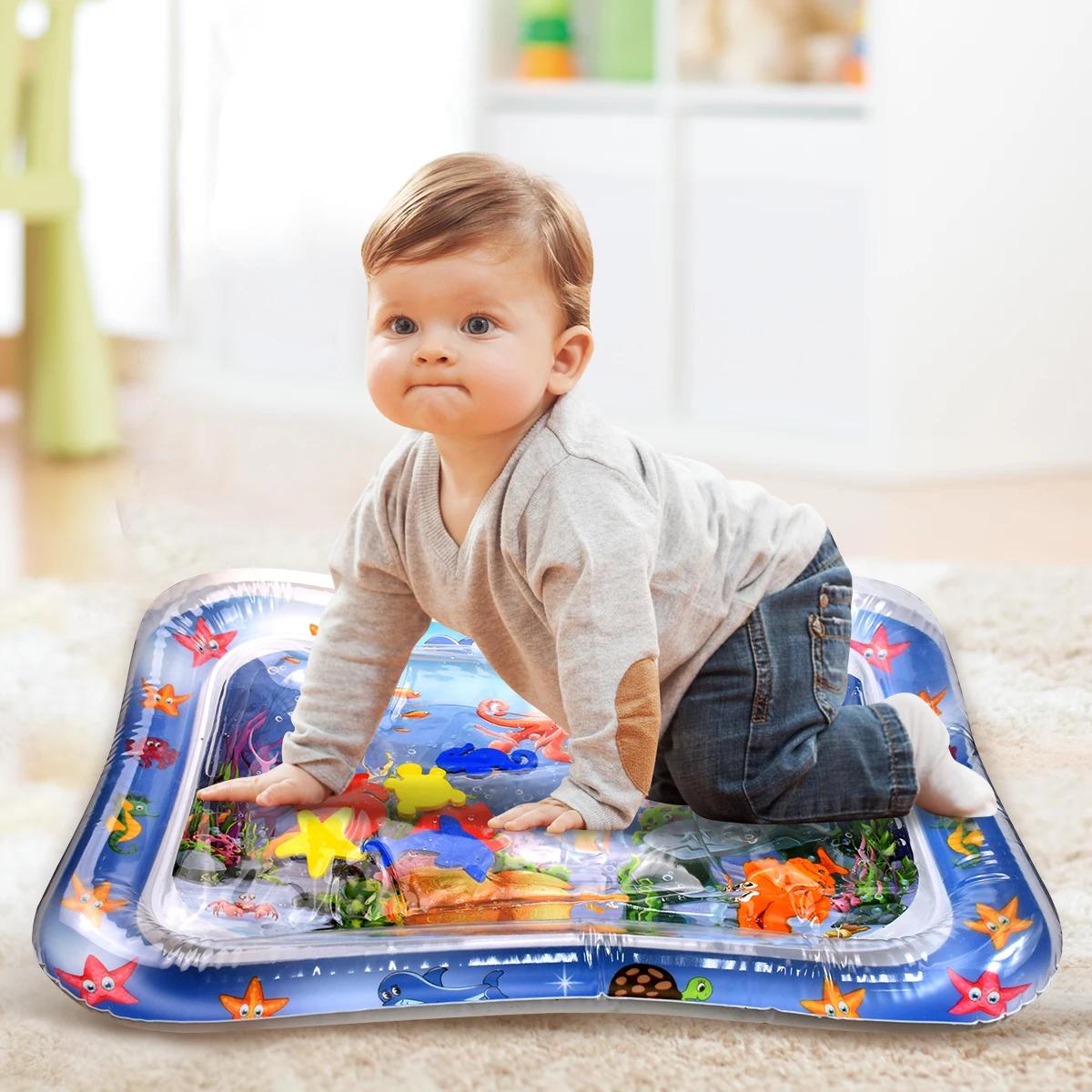 Tapis de jeu d'eau pour bébé, jouets pour le ventre, coussin gonflable, développement de l'éducation