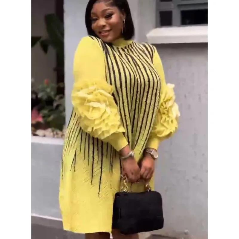 Miyake nouvelle grande taille femmes robe plissée main secoué fleur perlée mode tempérament élégant 