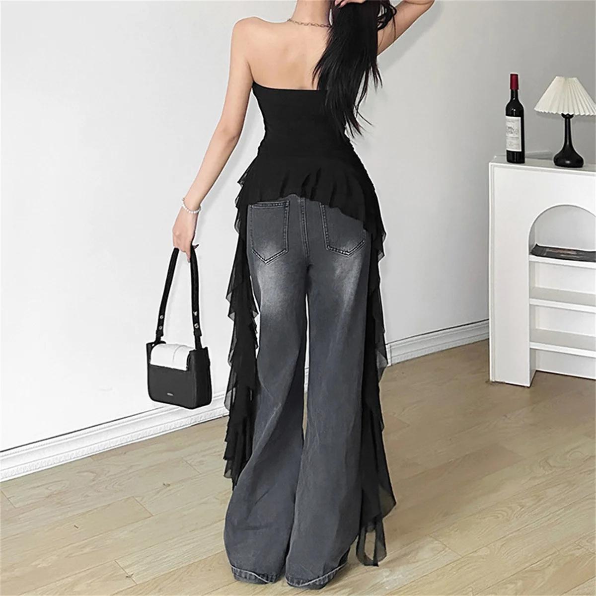 Haut de poitrine avec ruban pour femmes, gilet solide, Sexy, sans manches, doux, vêtements de rue Y2
