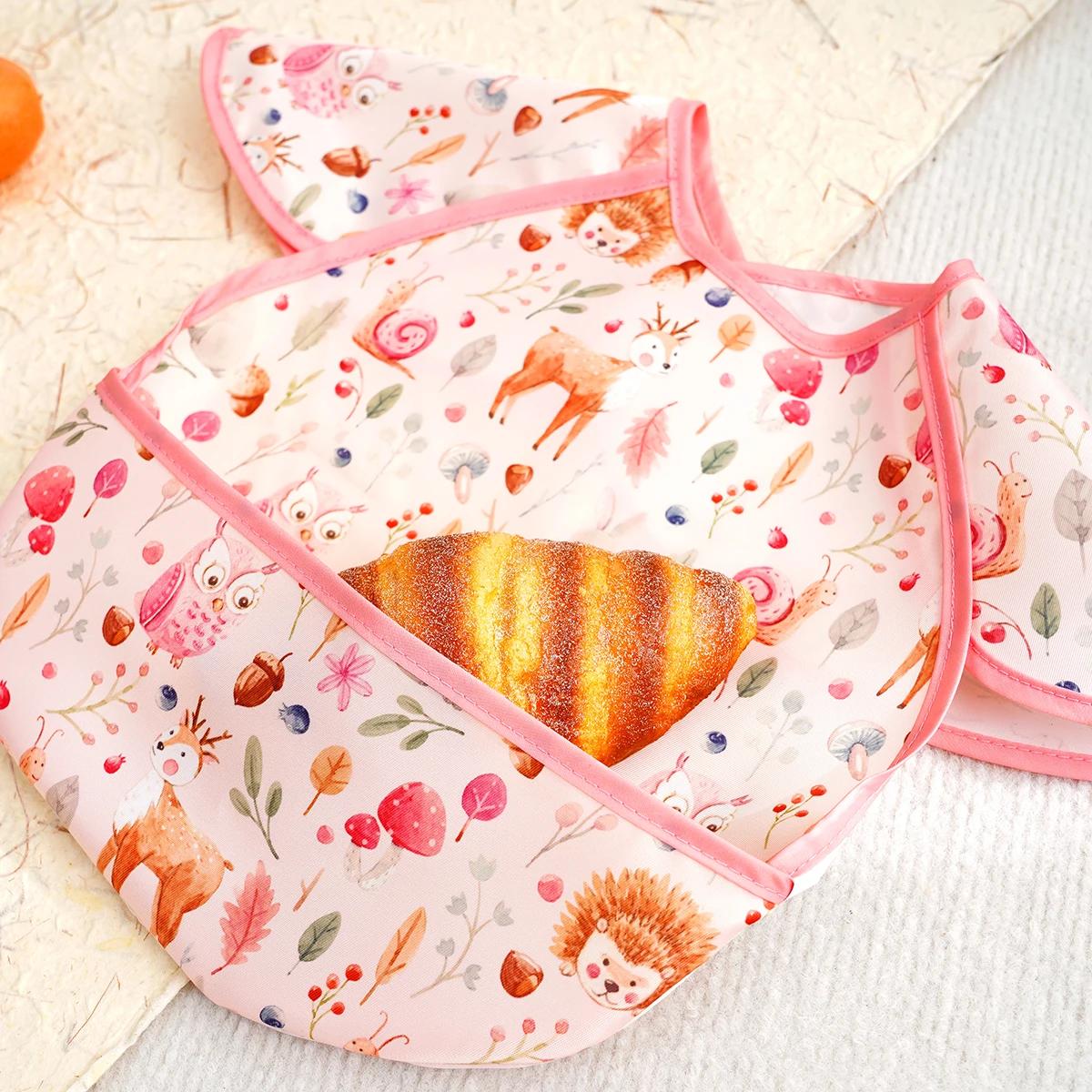 Elinfant nouveau modèle de mode imperméable poche déjeuner bavoirs d'alimentation réutilisable bébé 
