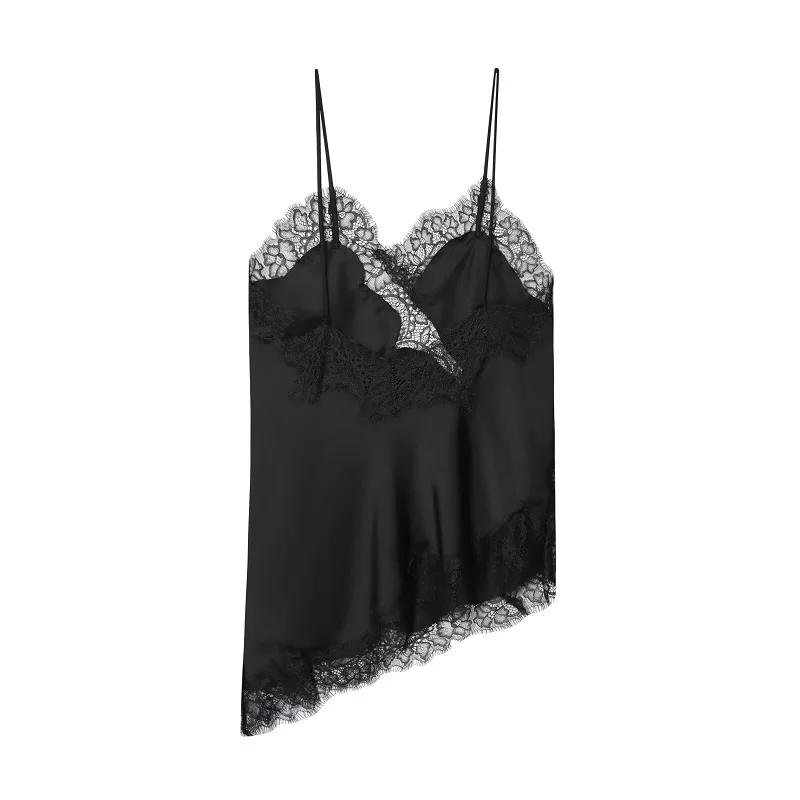 MUJER noir couverture en dentelle pour femmes Camisole Sexy dos nu hauts femme 2025 été sans manches