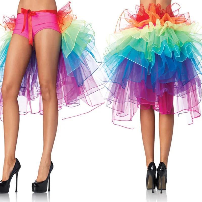 Jupe Tutu superposée arc-en-ciel pour femmes, jupe Tutu de danse en Tulle pour Clubwear, carnaval, f