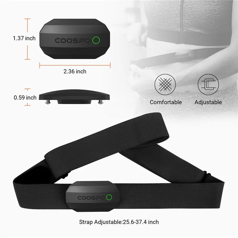 COOSPO H808S capteur de fréquence cardiaque sangle pectorale moniteur HRM ANT + Bluetooth avec IP67 