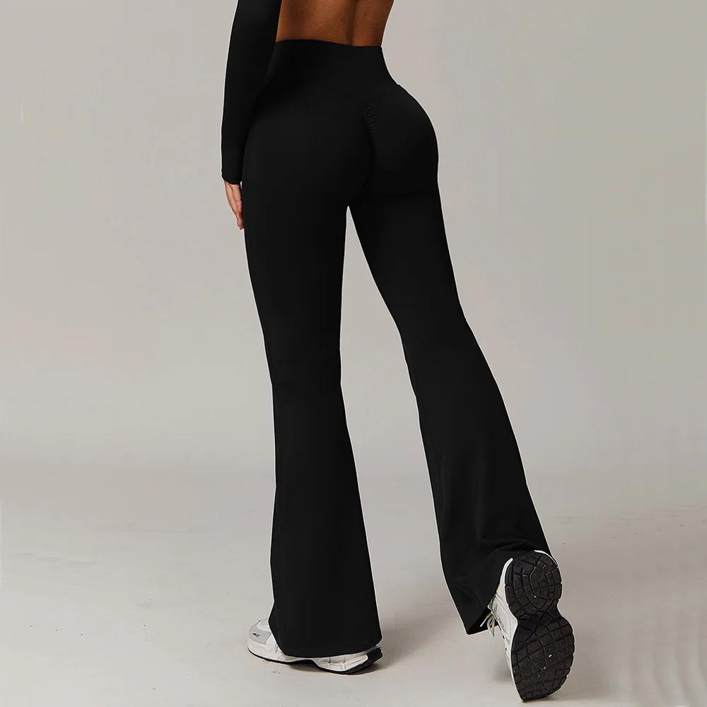 Leggings évasés taille haute pour femme, élastiques, effet push-up, pour fitness, yoga et entraîneme