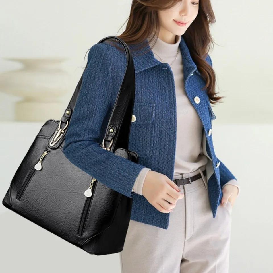Véritable marque écorce modèle en cuir fourre-tout décontracté A4 grands sacs à main de luxe femmes 