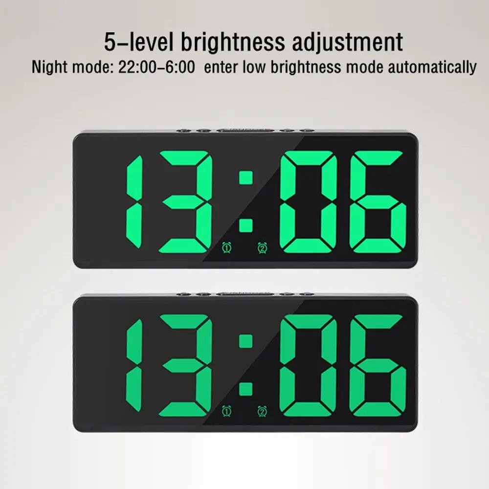 Numéro créatif horloge couleur veilleuse température calendrier réveil LED grand nombre horloge élec