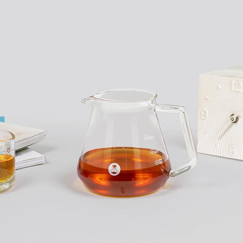 Carafe à café TIMEMORE en verre borosilicate, résistante à la chaleur, avec poignée ergonomique pour