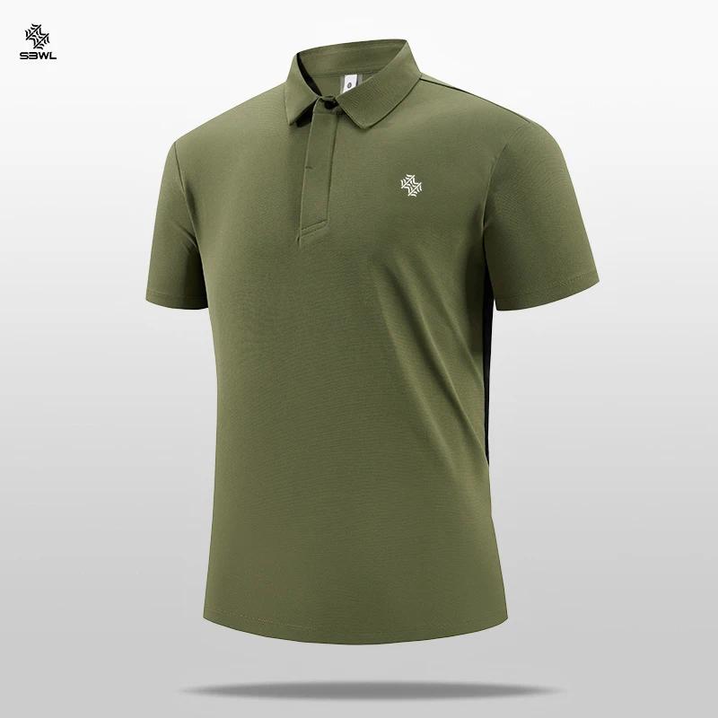 SBWL-Polo à manches courtes pour hommes, T-shirt de golf en plein air, Haut de sport équestre, 7 cou