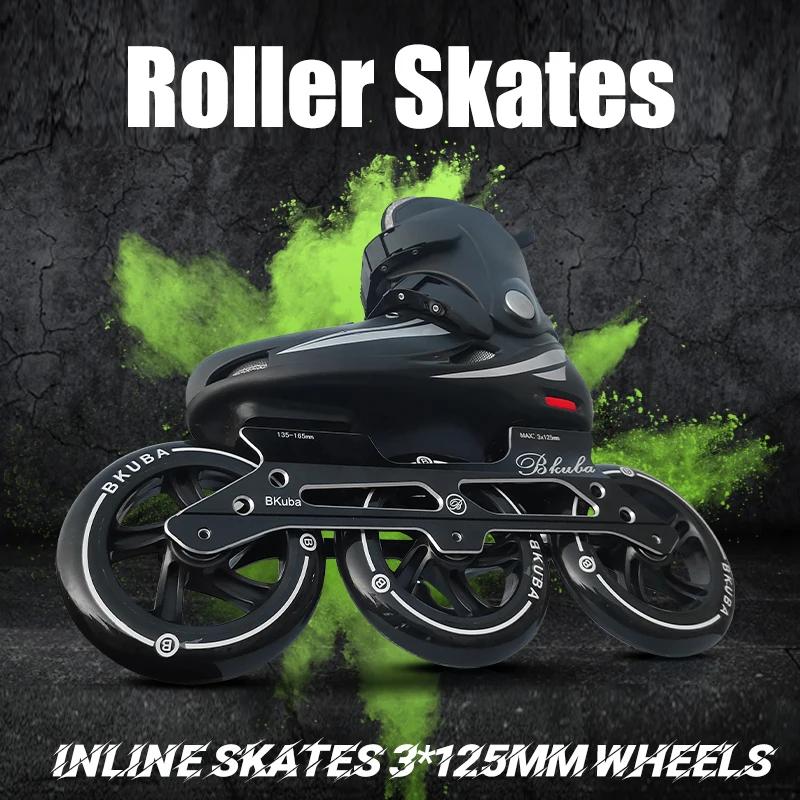 Patins à roulettes en ligne pour adultes, chaussures avec roues, professionnel, vitesse, 3 roues pou